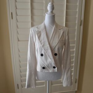 Anthropologie/Maeve Long Sleeve Linen Blend Cropped Blazer NWT